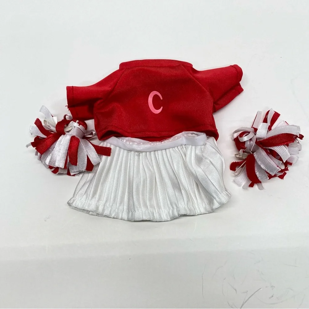 Pink Ballerina Dress & Red Cheer Outfit Set for Dolls or Small Build a Bear